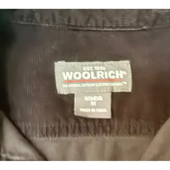 Woolrich Button Front Shirt Micro Corduroy Shirt Princess Seam Black Womens Size - Picture 3 of 8